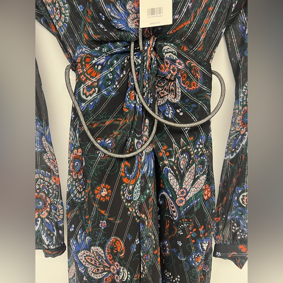Veronica Beard Kaira metallic printed silk-blend chiffon maxi dress size 10 - Picture 14 of 16